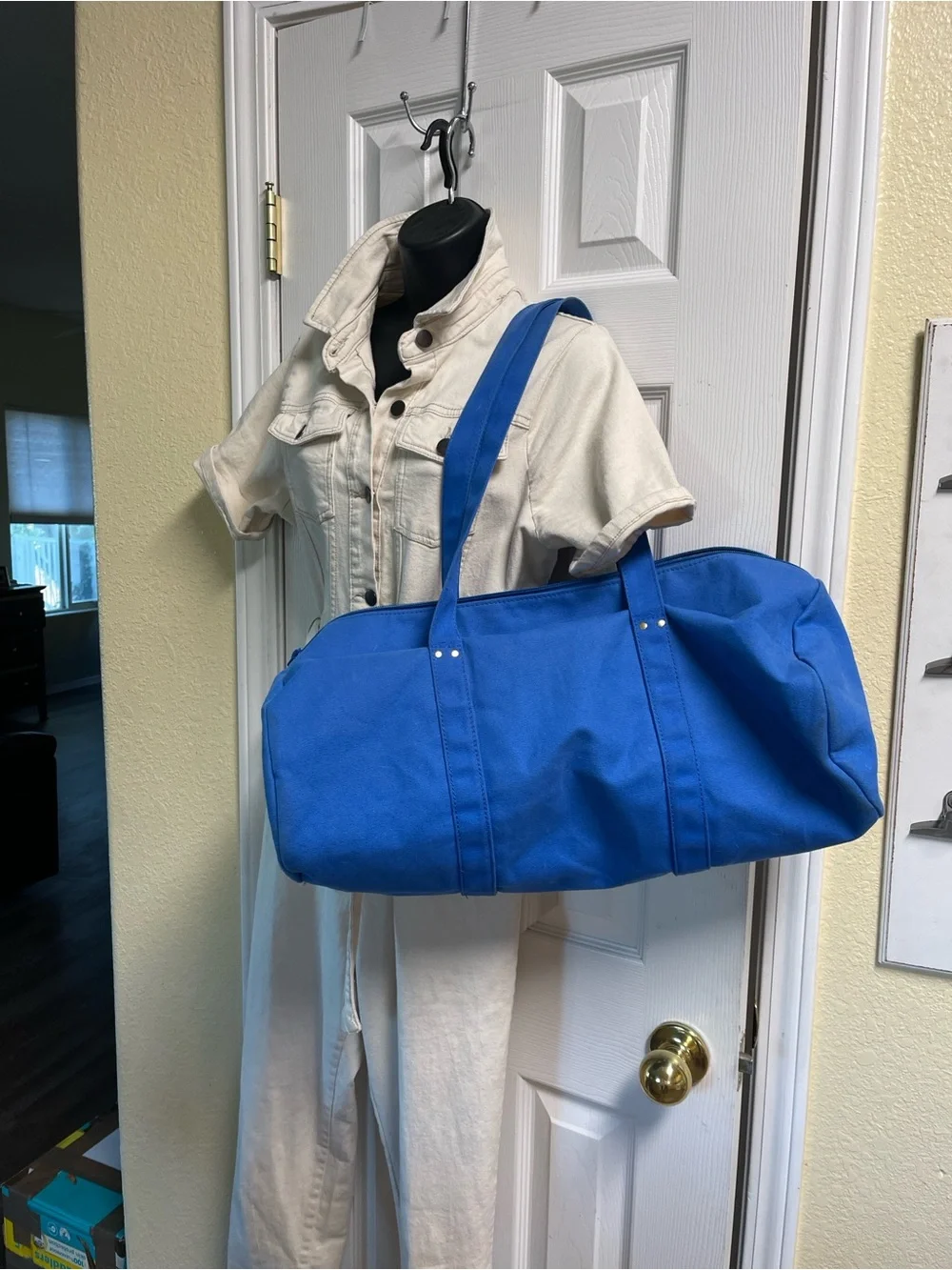 Blue Canvas Duffle Bag - Men